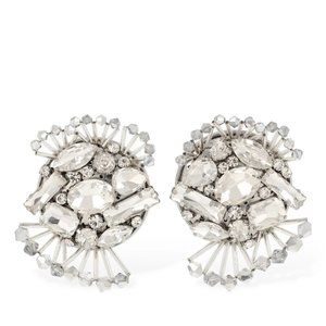 AREA.    NEW Distressed  BIG. crystal earrings in the BOX.